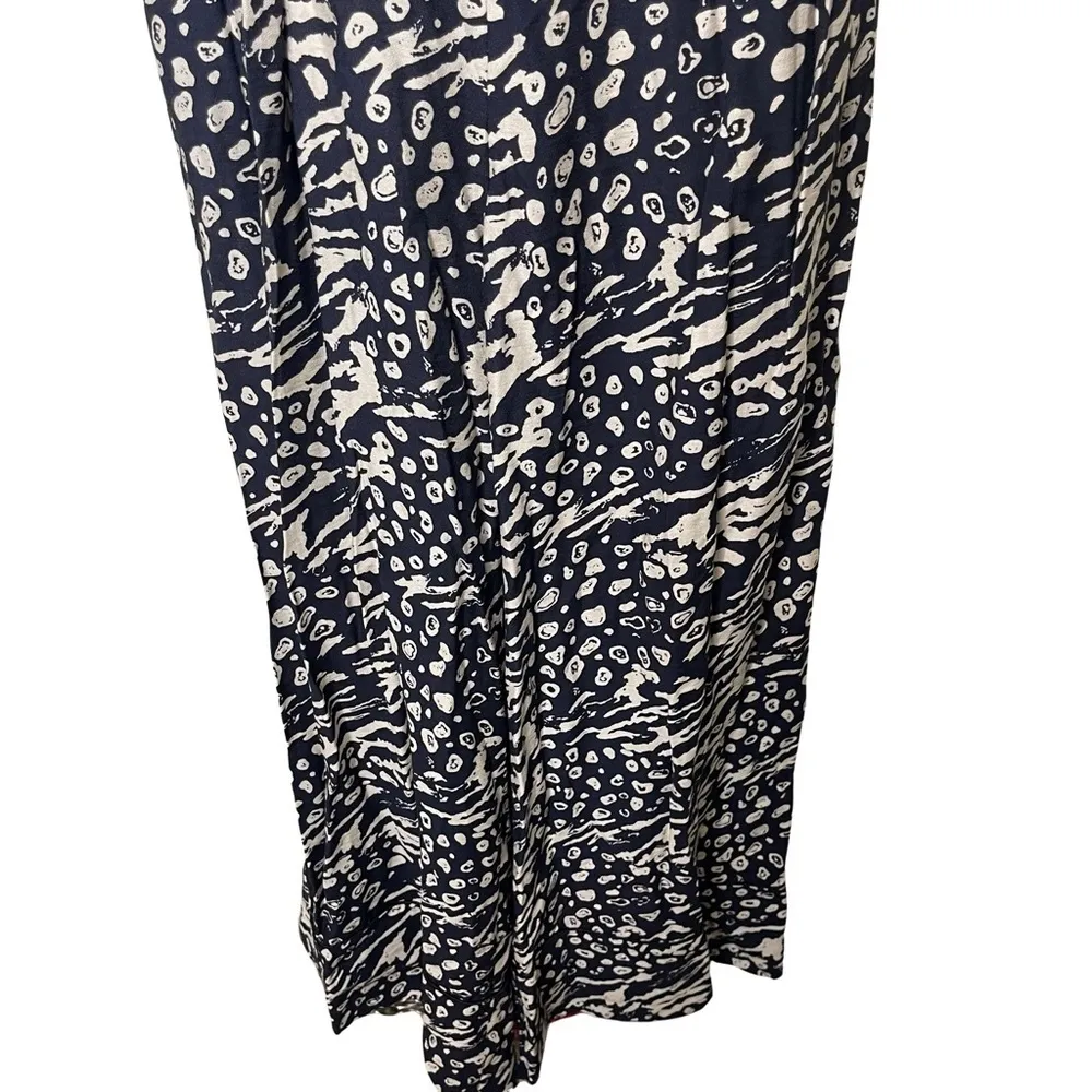 REBECCA VALLANCE Lola belted printed crepe halterneck jumpsuit sz US 8 Black - Image 6