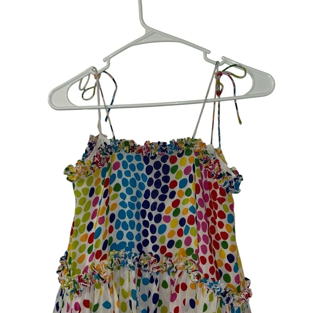 All Things Mochi Mini Multicolored Silk Dress(Size XS) White - Image 8