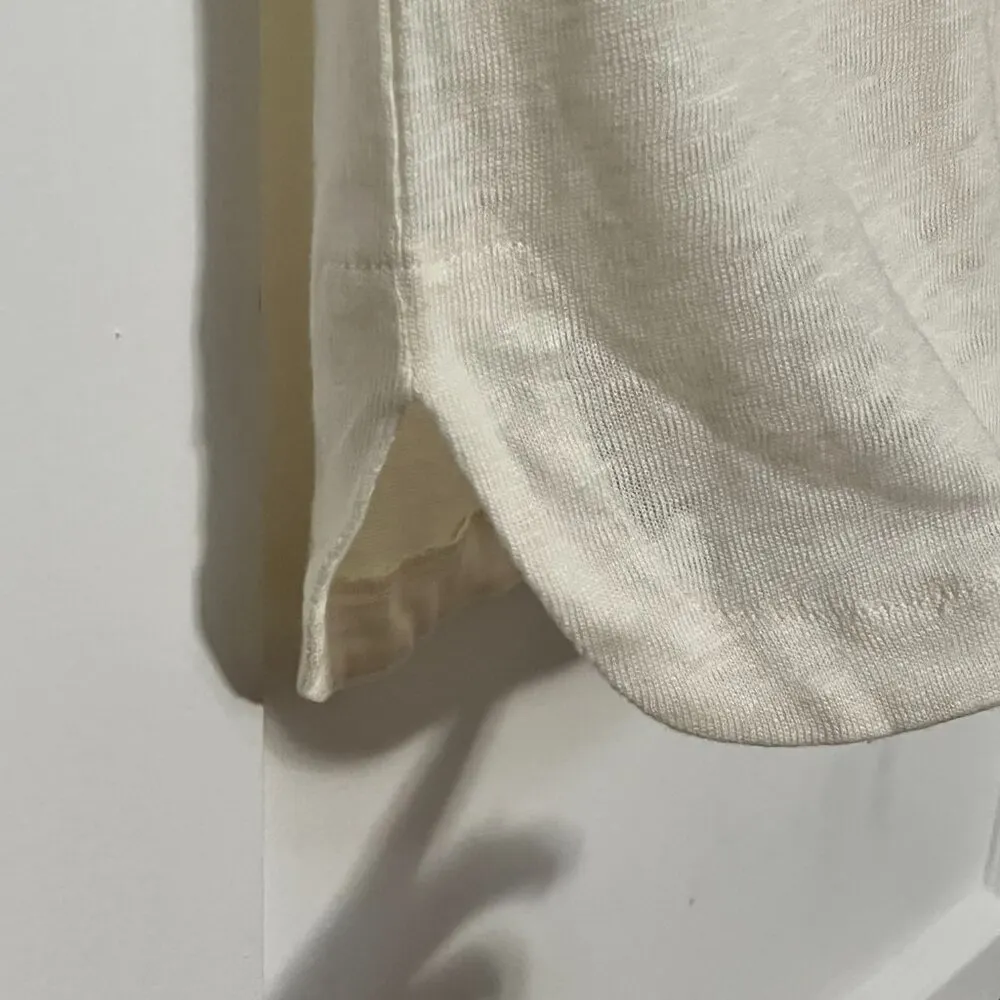 Ekyog 100% linen cream oversized tank blouse lagenlook minimalist neutral small - Image 4