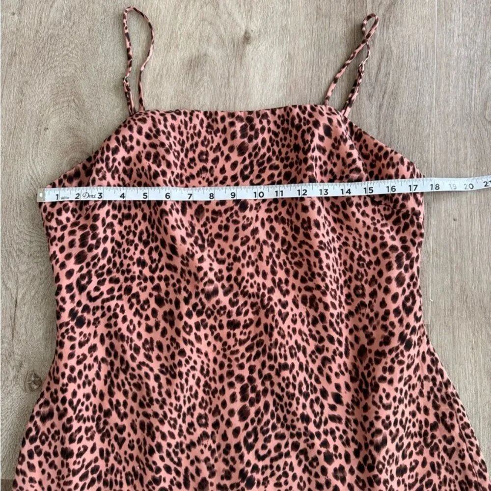 Superdown Revovle kensley high slit shift dress Medium Pink Leopard Cheetah - Image 8