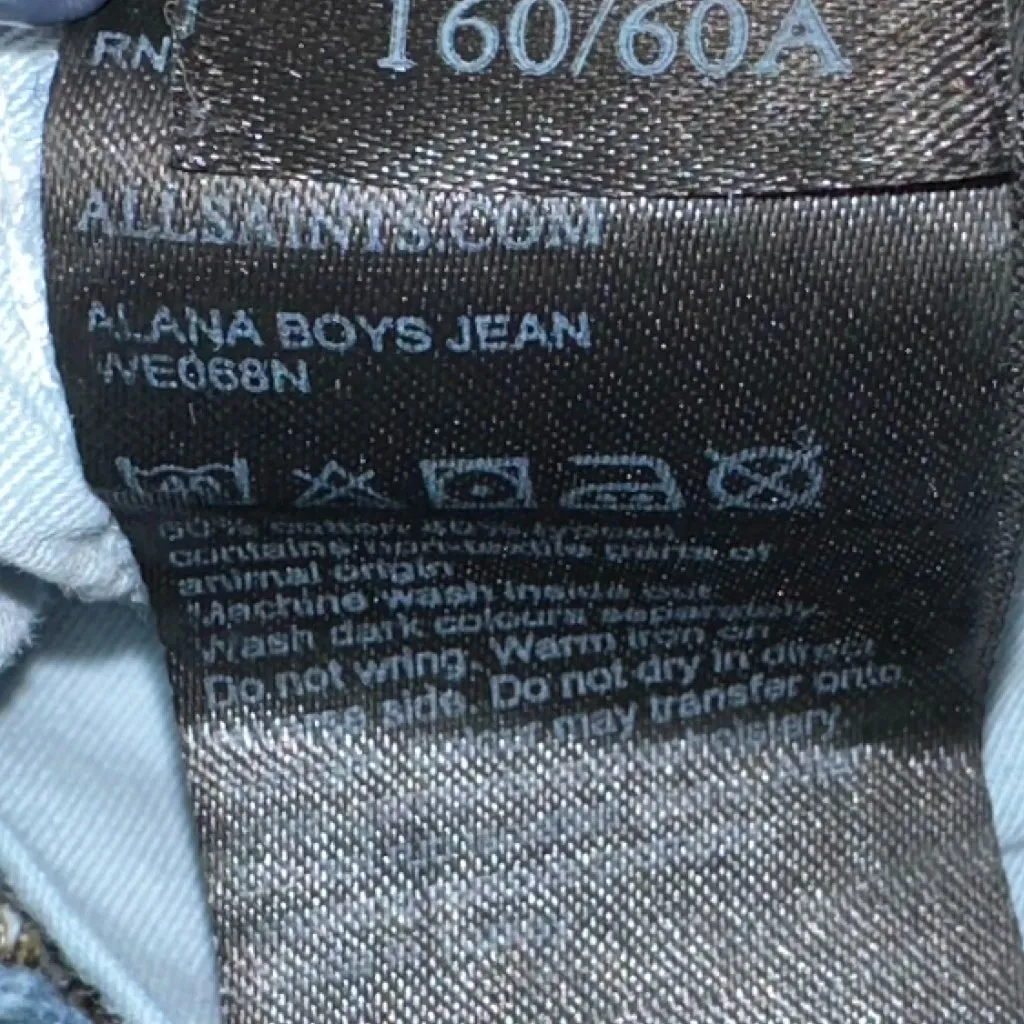 Women's AllSaints Alana Boy Jeans Medium Wash Distressed Size 24 - Image 4