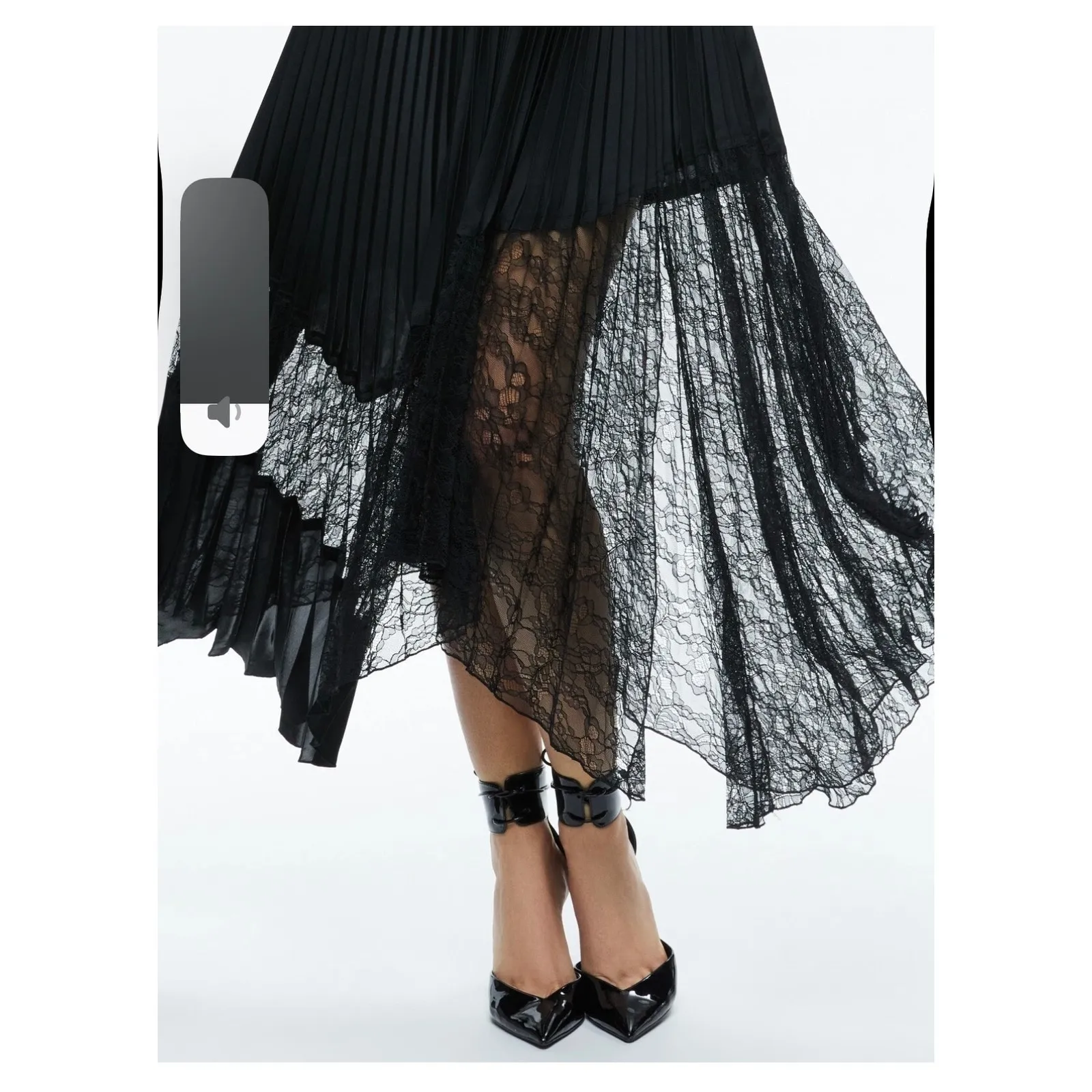 Alice + Olivia Hannah Black Halter V-Neck Pleated Lace Sash Neck Maxi Dress 14 - Image 4