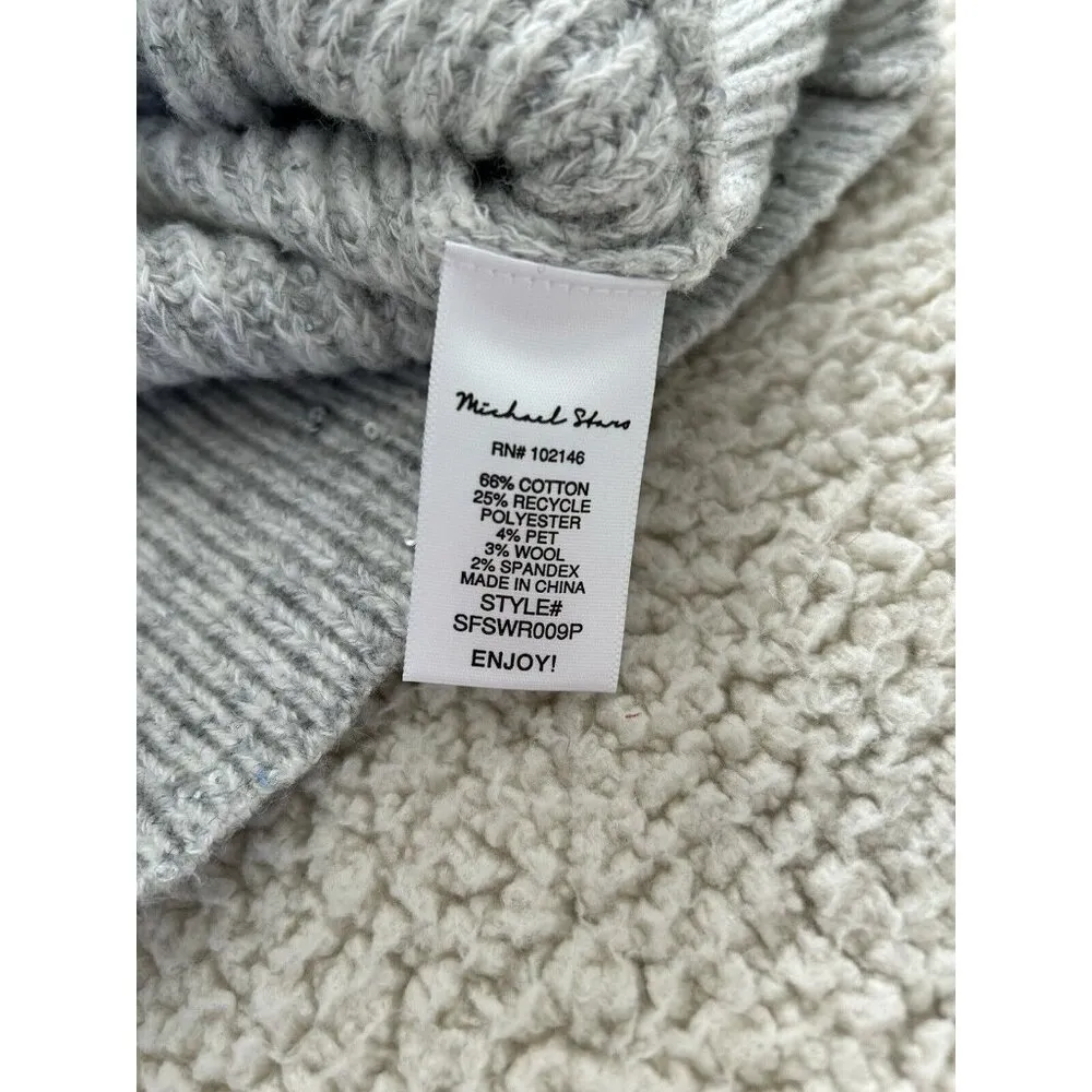 Michael Stars Laurel Surplice Sweater Long Sleeve Mini Sequins Women's Sz SP - Image 9