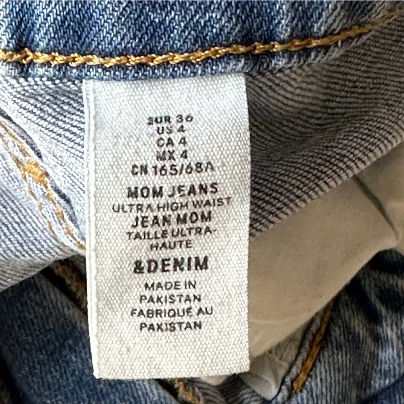 H&M Denim Shorts Womens 4 Raw Hem Light Wash High Waisted Casual 90s Cutoff - Image 5