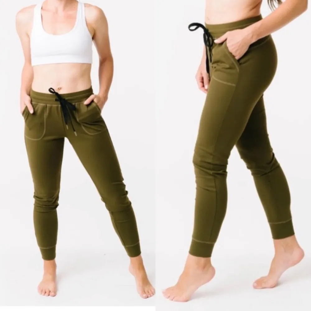 Zyia Active Unwind High Rise Joggers: Olive Green - Image 5