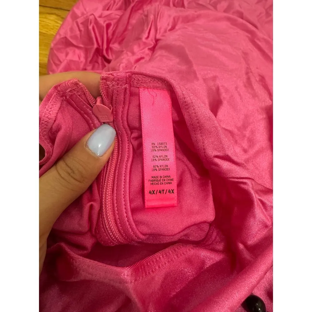 SKIMS Size 4X Shine Catsuit Jersey Mock Neck Sleeveless Catsuit Hot Pink NWOT - Image 7