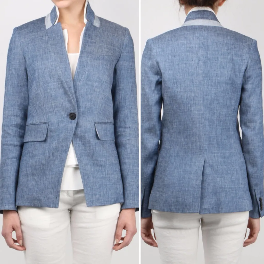 Veronica Beard Orchid Chambray Upcollar Jacket Size 4 - Image 8