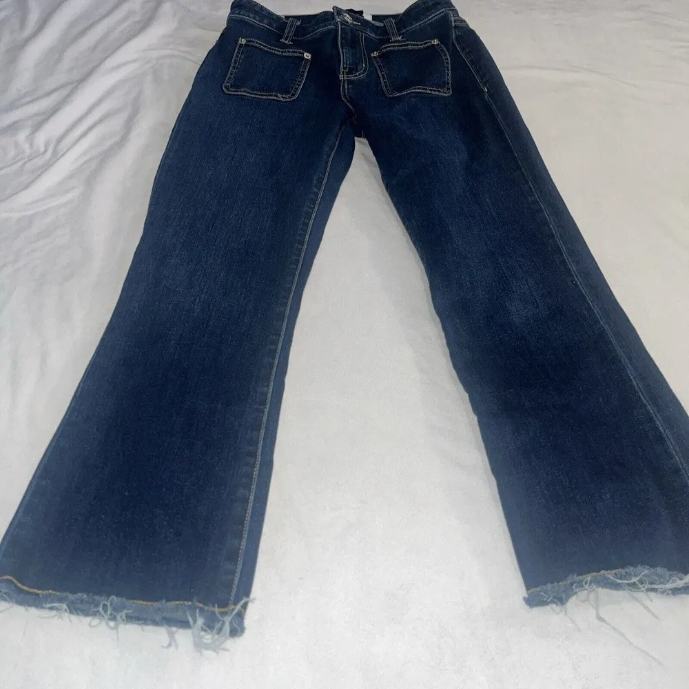 Current Elliot Sz 25 Cropped Boot Jeans Raw Hem - Image 9