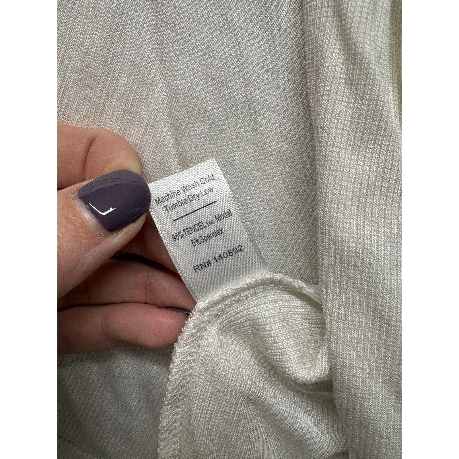 Marine Layer Ribbed V Neck Button Up Short Sleeve Top Women Size XL Cream Basic - Image 3