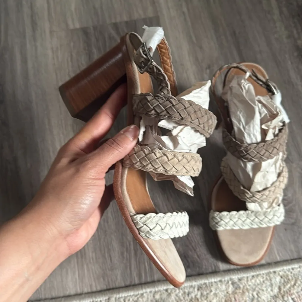 Frye Strap Braided Heeled Sandals 10M New Women’s Strappy Block Leather - Image 4