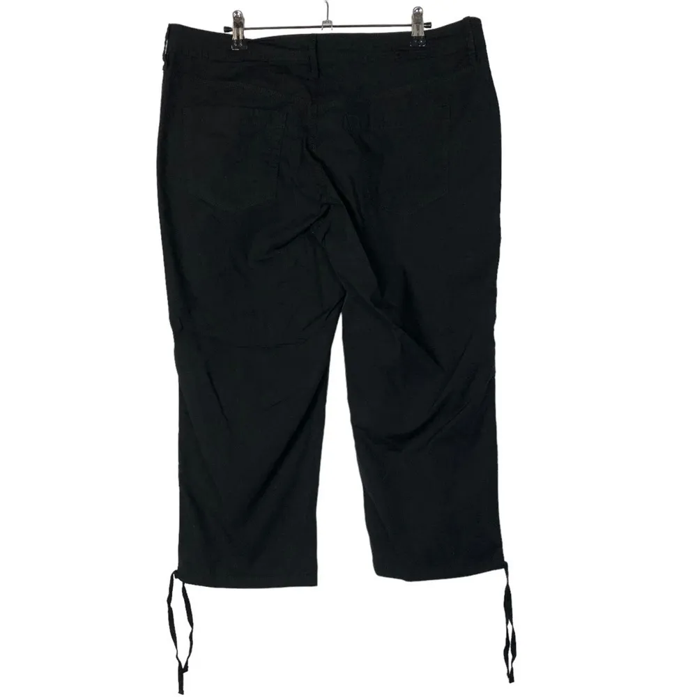 DKNY Black Y2K Tie Cuff Capri Pants 14 - Image 2