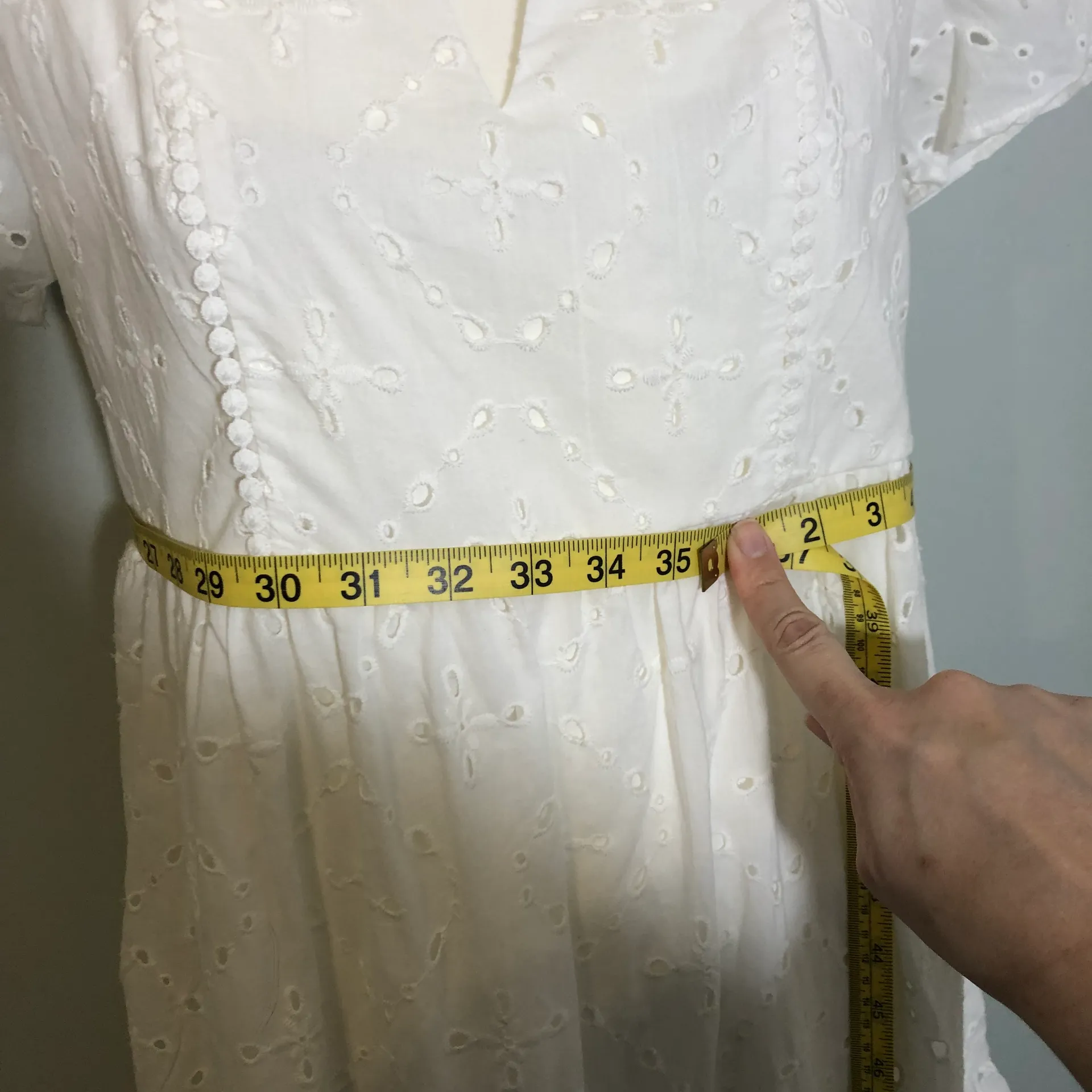 NWT White Eyelet Tiered Ruffle Swing Dress Mini  Short Sleeve New - Image 7