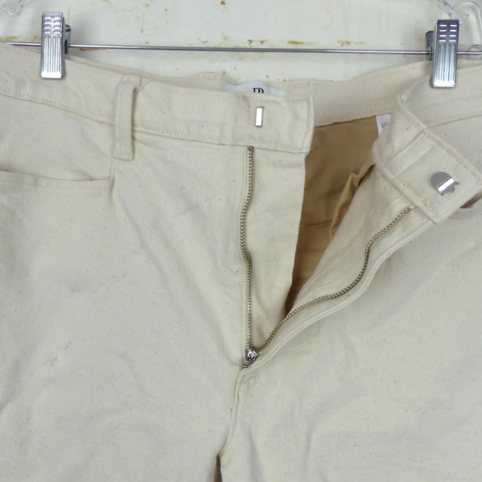 Banana Republic Jeans Womens 31 Ecru Denim Kick Trouser High Rise Ankle Flare - Image 7