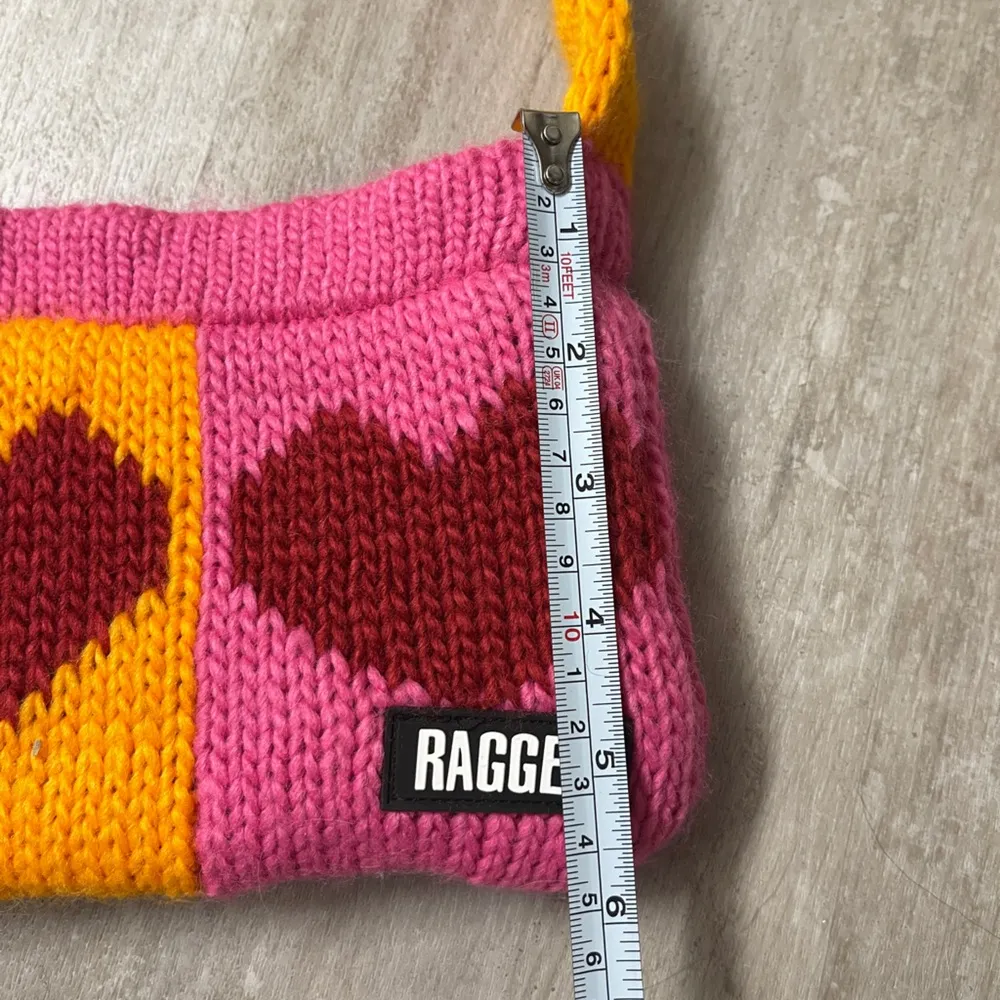 Ragged Priest Orange and Pink Crochet Shoulder Bag - Image 5