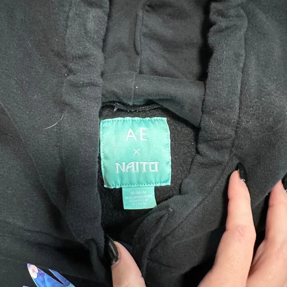 AE x Naito Limited Edition Forever Graphic Black Hoodie Size Medium M - Image 5