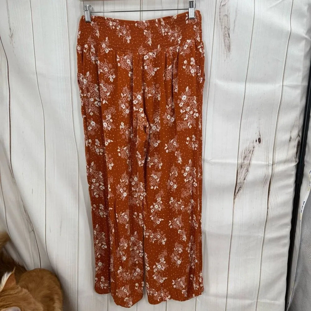 Three Dots Women’s Medium Orange Patterned Wide Leg Pants - Image 2