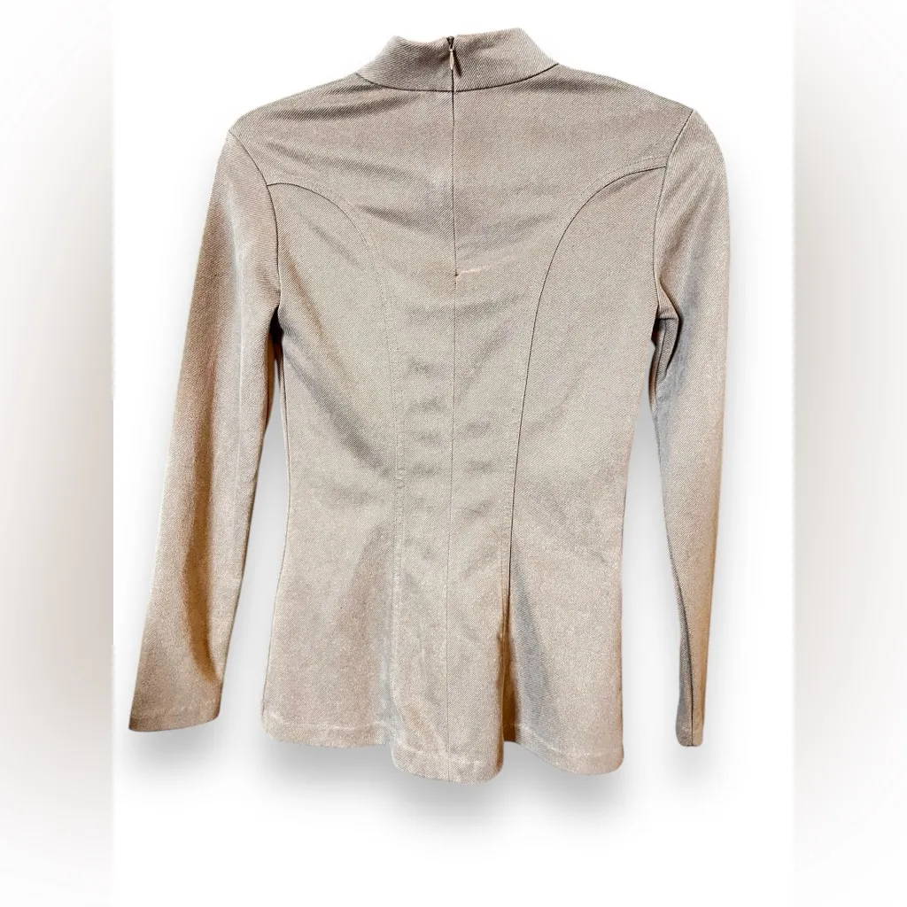 Zara slight peplum Bodycon mock neck long sleeve Star Trek vibes size small - Image 3