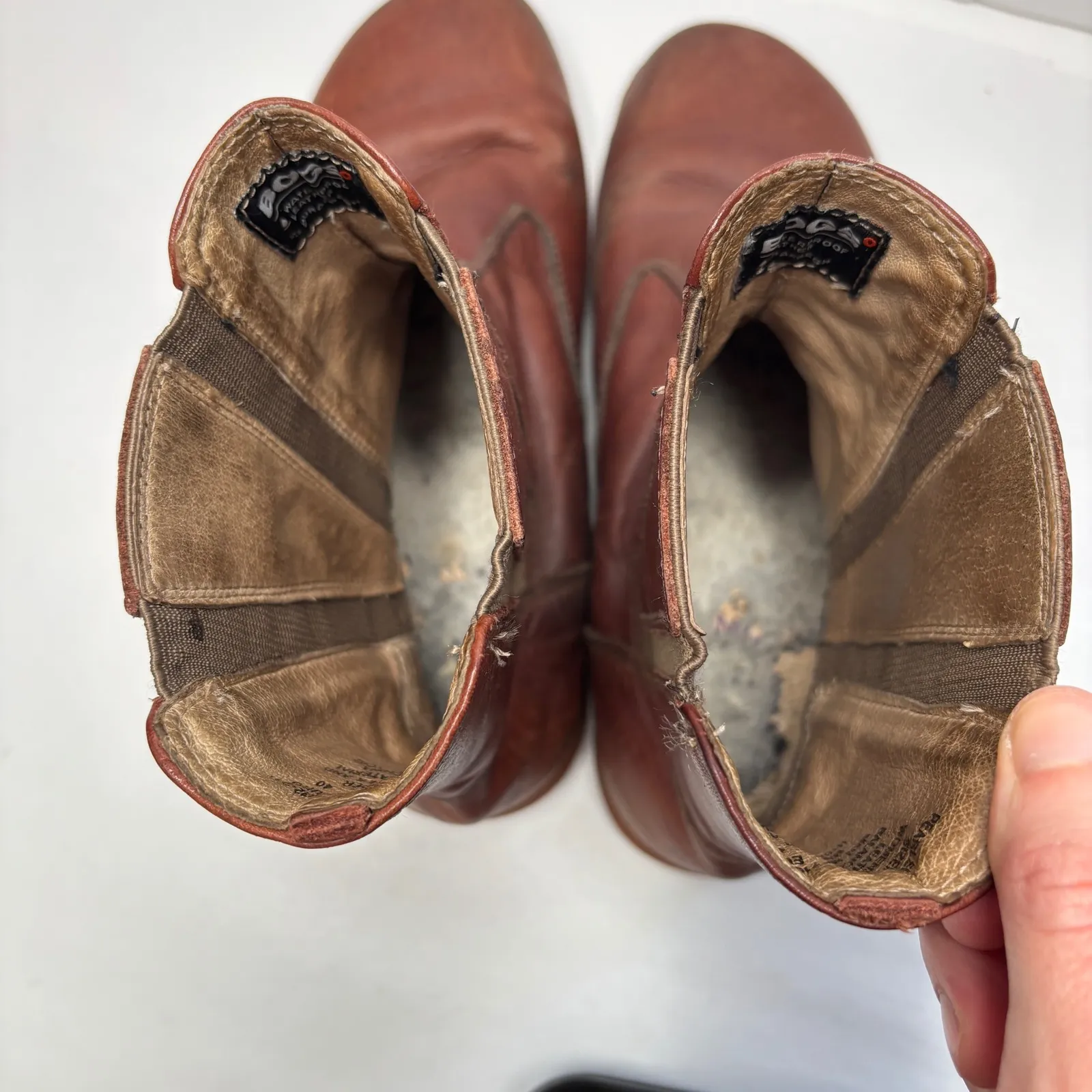 Bogs Pearl Slip On Waterproof Leather Boots Womens 9.5 Euro 40 Brown Chelsea SEE - Image 4