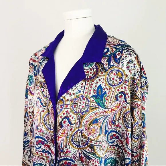 Vintage VS Satin Scarf Print Nightshirt | Size L - Image 2