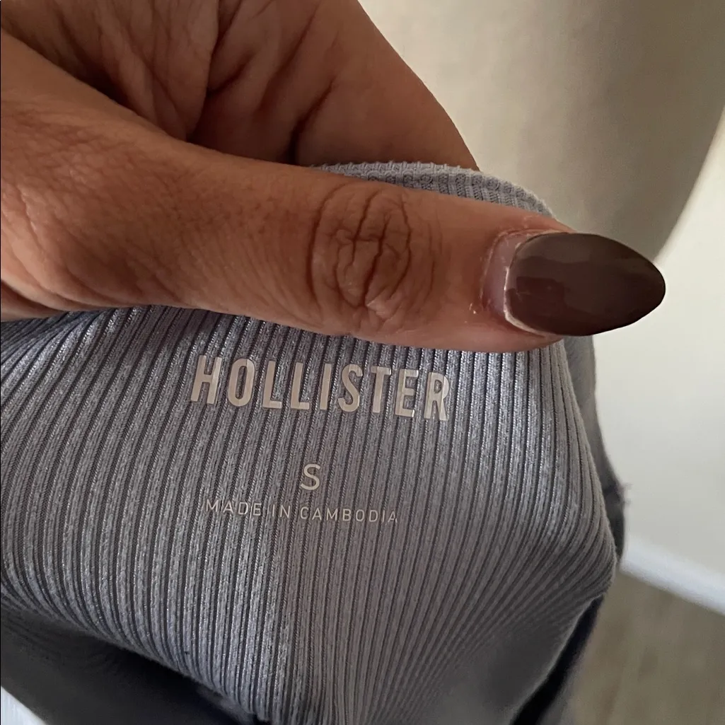 Hollister Ribbed Seamless Fabric Lace Trim Square Neck Top - Image 7