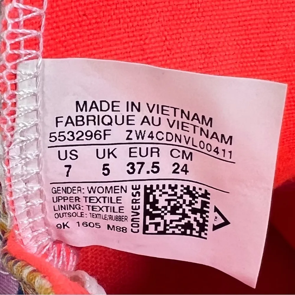 Converse Chuck Taylor All Star Hi Women's Floral Shoe Size 7 #139 - Image 6