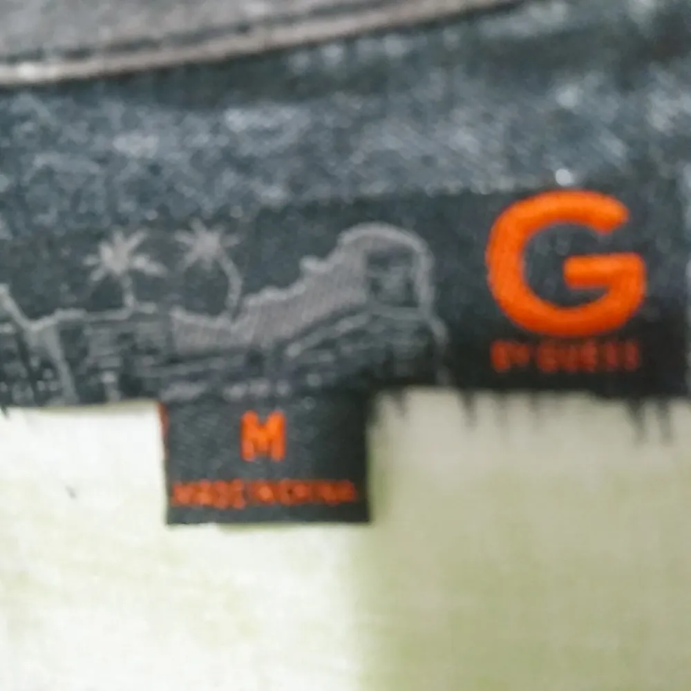 Guess M Black Lime Striped Bubble Top - Image 3