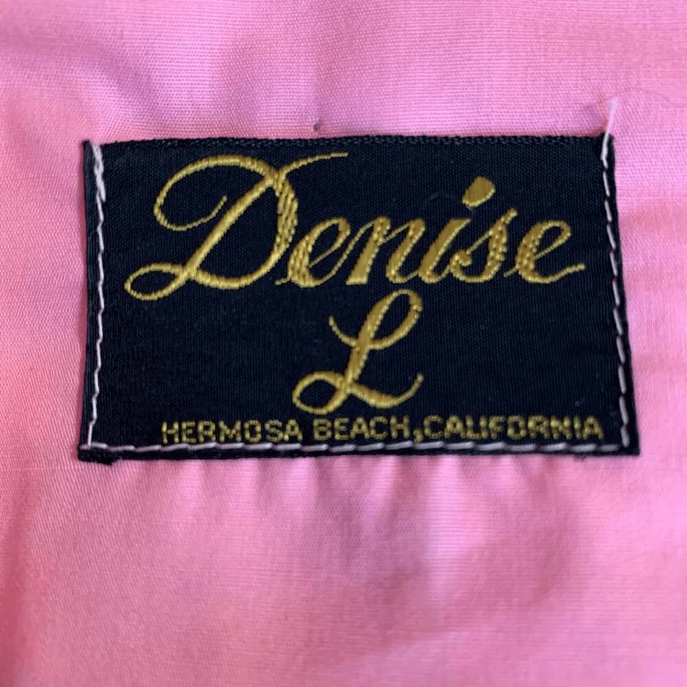 Vintage Denise L Pastel Gingham Plaid Maxi Dress Puff Sleeve Eyelet Maxi Cottage Pink Size XS - Image 9