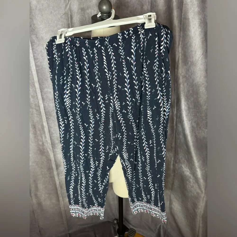 Lucky Brand Pajamas PJ Set Boho Coral Henley Cropped Pants Pocket - Image 6