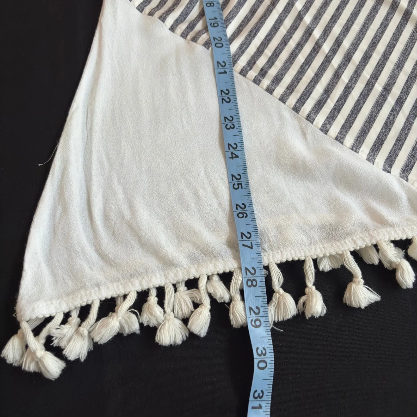 Umgee Striped Tassel‎ Tank Top Tunic Sleeveless Casual Summer Beach Cover Up S - Image 8