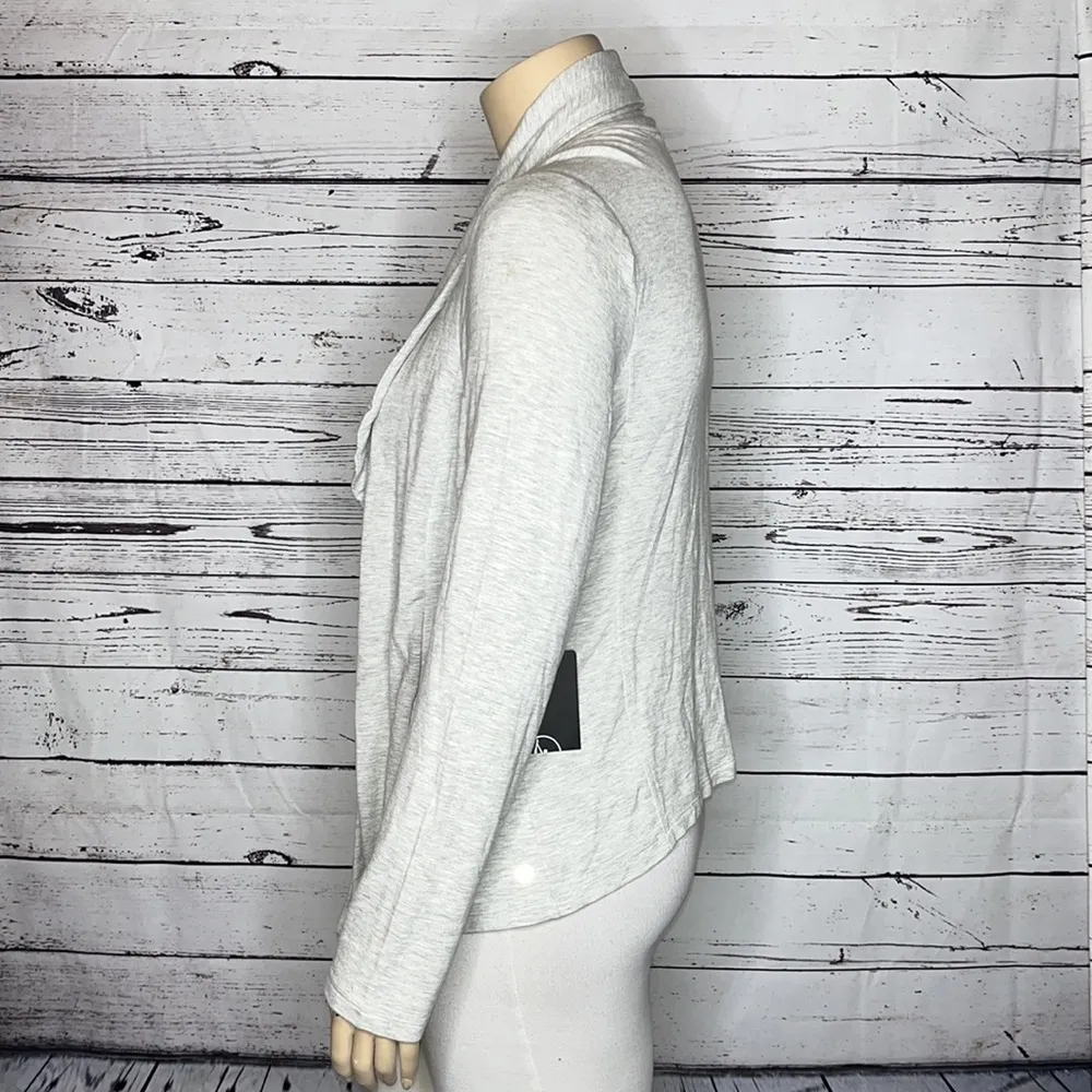 90 Degrees by Reflex NWT XL Heather Gray Open Front Rayon Knit Cardigan Jacket - Image 2