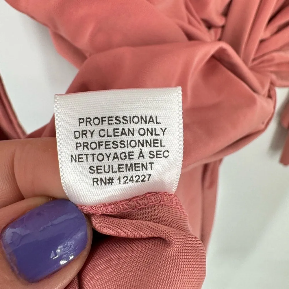 NWT Misa Los Angeles Teget Twisted Maxi Dress Pink Long Sleeve‎ Plunge Small - Image 7