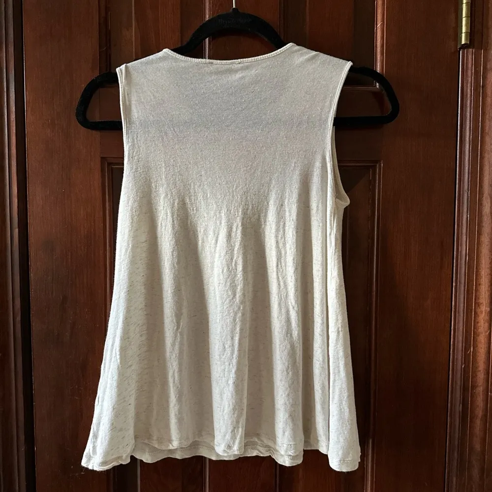 W5  Small Embroidered Cream Tank Top - Image 4