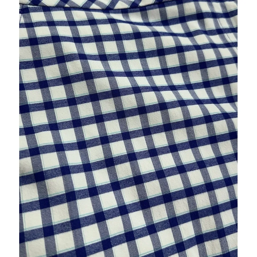 Izod Golf Bermuda Shorts‎ Women's 12 Blue & White Checked Mid Rise 10" Inseam - Image 4