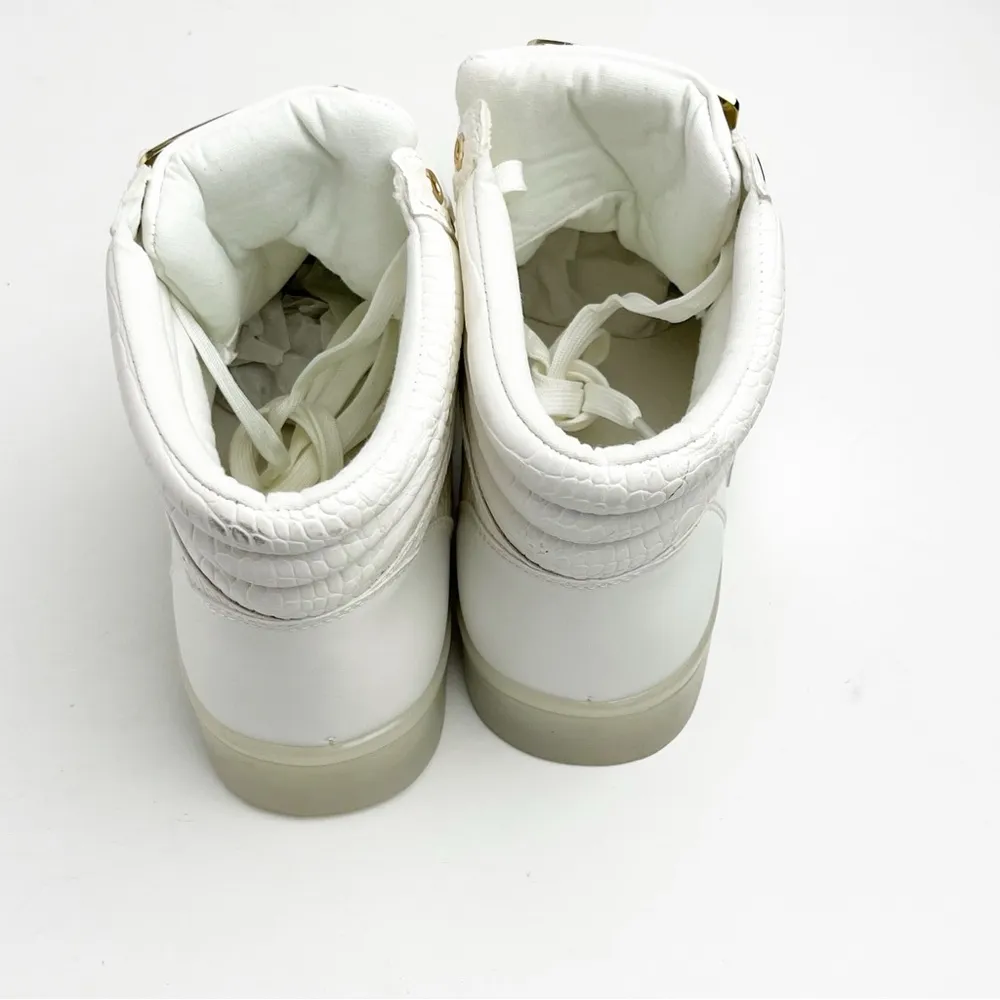 BEBE SPORT Keene White Faux Croc Embossed Lace Ip High Top Sneakers Size 8 - Image 12