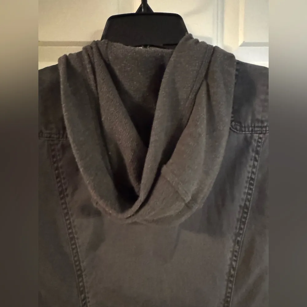 Abercrombie & Fitch Jacket Womens Charcoal Gray Military‎ Hooded Utility, S - Image 10