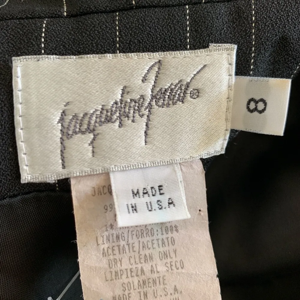 Jacqueline Ferrar Blazer Size 8 Pinstripe Black White Classic Fit - Image 10
