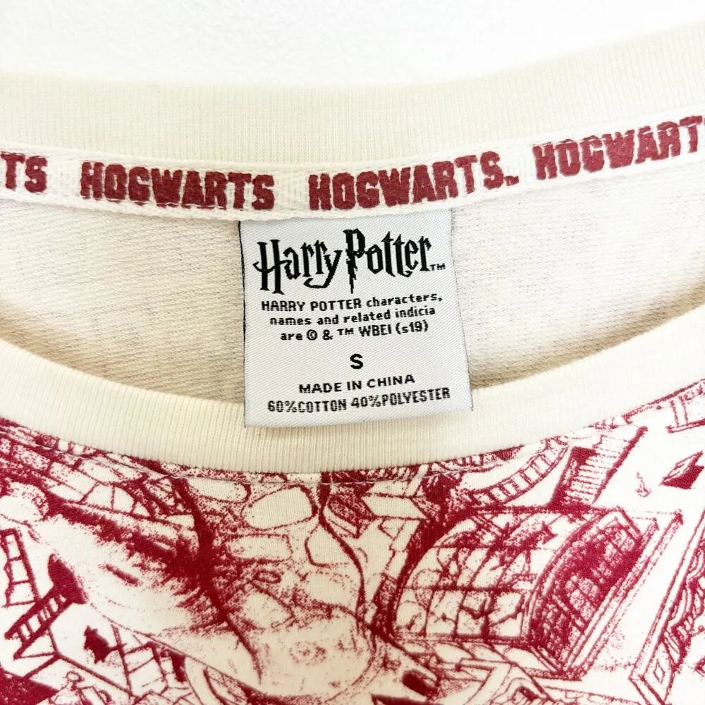 Harry Potter Hogwarts Sketch Cinched Waist Girls Sweatshirt S - Image 7
