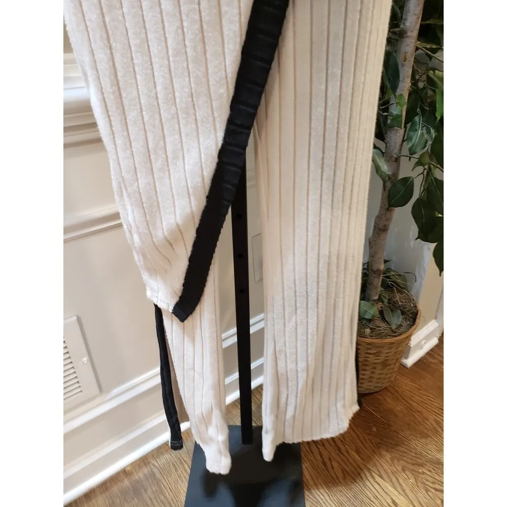 SHEIN 2 Piece Top & Pants Set Womens 6 Beige Wide Leg Rib Knit Asymmetrical Hem - Image 14