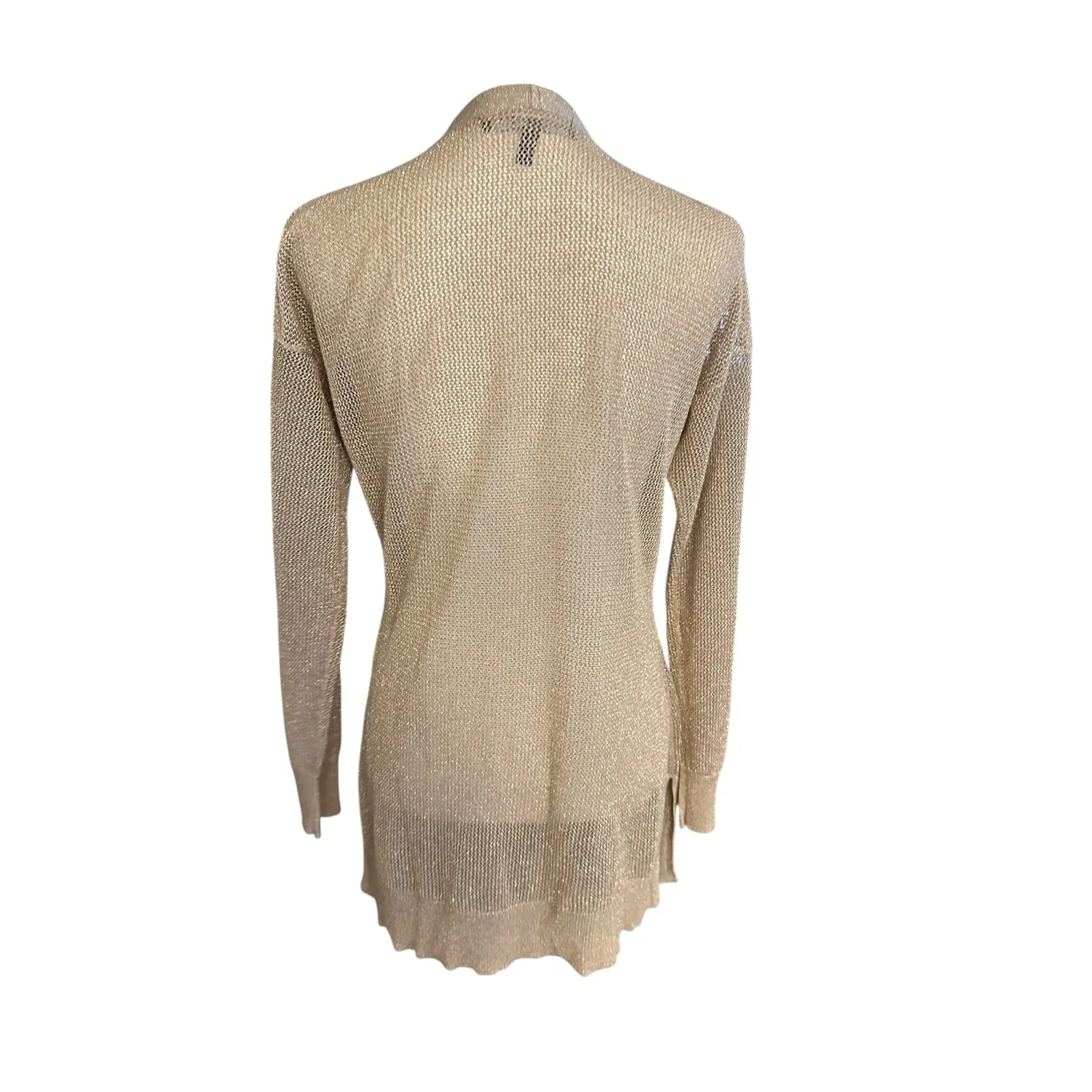 White House Black Market Gold Cardigan Medium - Image 2
