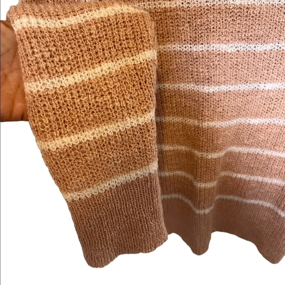 love tree pink and white striped twist knot back sweater size large - Image 2