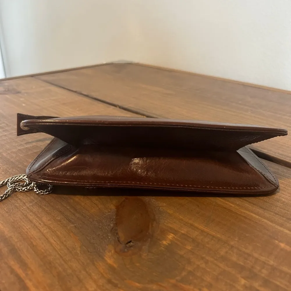 Brighton Vintage  Croco Embossed Leather Crossbody Purse - Image 8