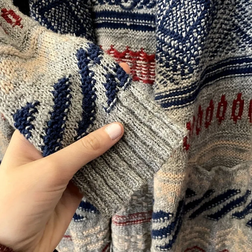 American Eagle Outfitters patriotic cotton cardigan pockets stripes geometric - Image 3