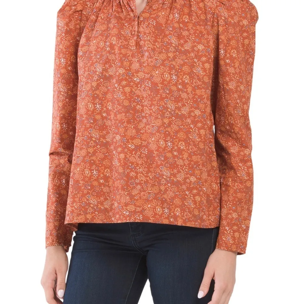 House of Harlow 1960 Floral Ruffle Neck long sleeve Top size M NWT - Image 10
