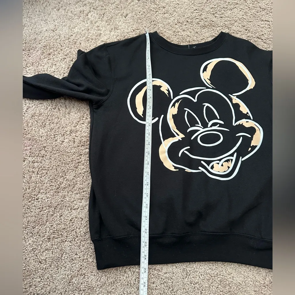 Mickey Mouse Black Pull Over Women’s Sweatshirt Size L - Image 4