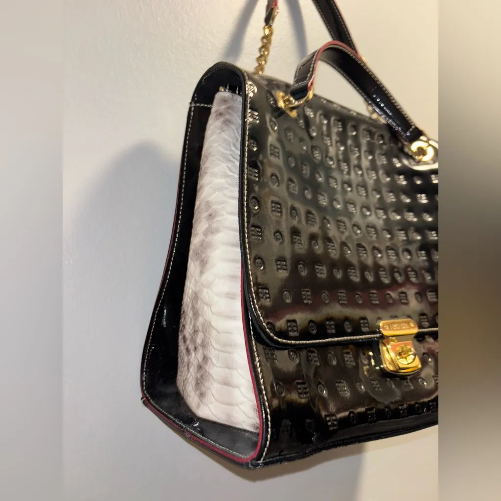 Arcadia Zola Embossed Black
Italian Leather Satchel
Crossbody NWOT Black - Image 4