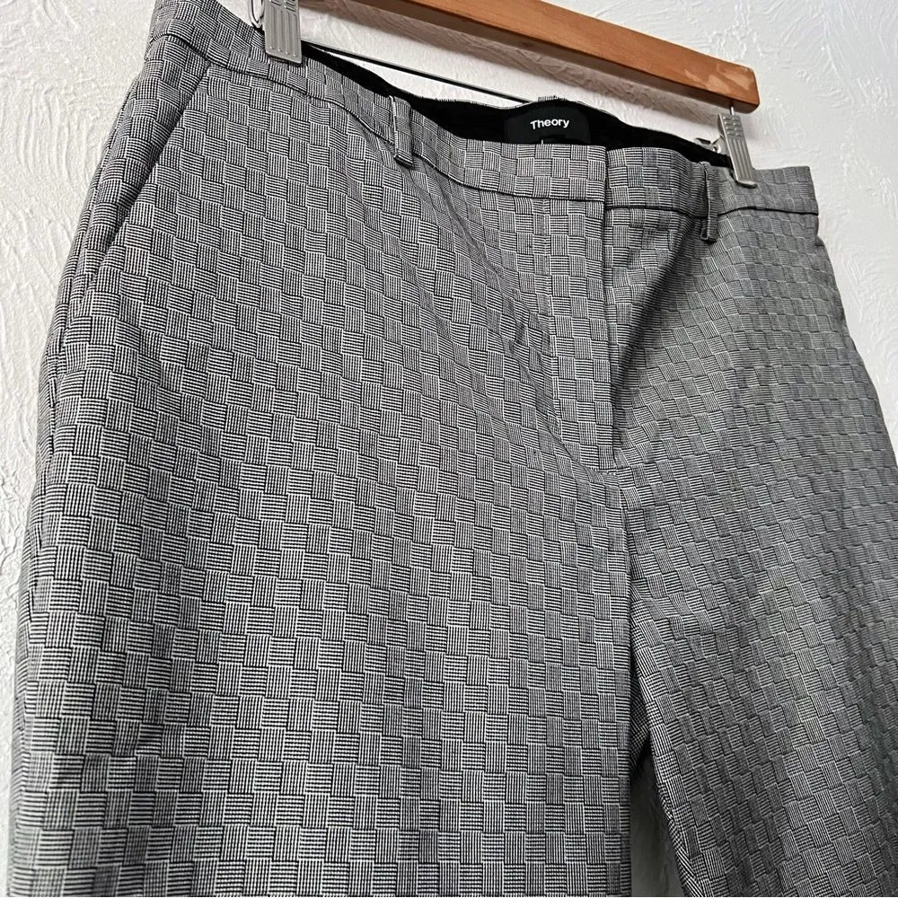 Theory Tailored Slim Cropped Trousers Pants Size 10 Gray - Image 5