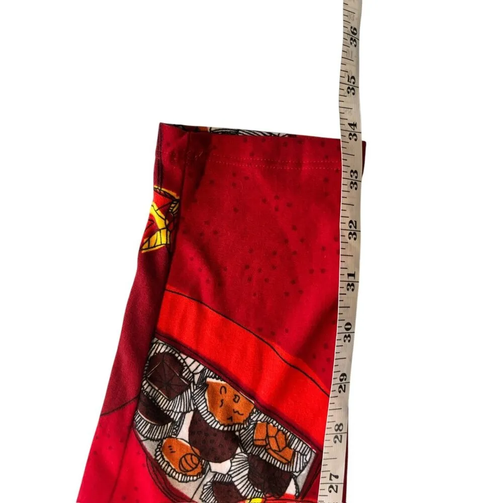 LuLaRoe Women's Red Chocolate Tights - Image 7