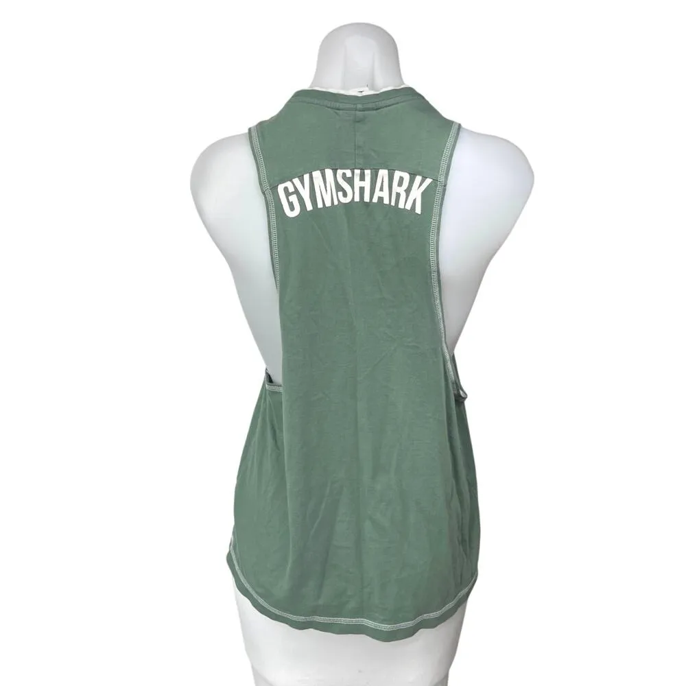 Gymshark Women's Green Sleeveless Muscle Tee Workout Athletic Tank Top Size S - Image 2
