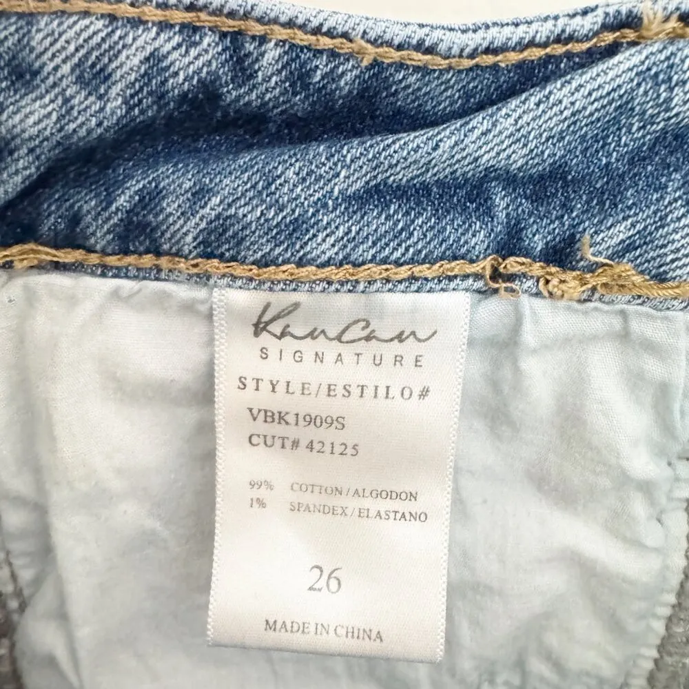 Kancan Denim Two Tone Signature High Rise Straight Leg Stretch Jeans Buckle 26 - Image 9