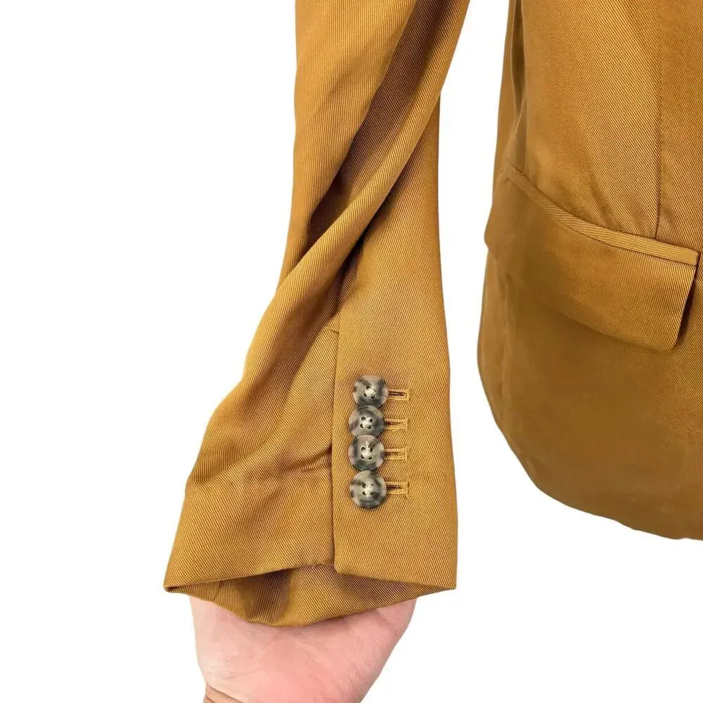 J. Crew Alfie Blazer Jacket in Gramercy Twill Camel‎ Lyocell SIze 10 - Image 9